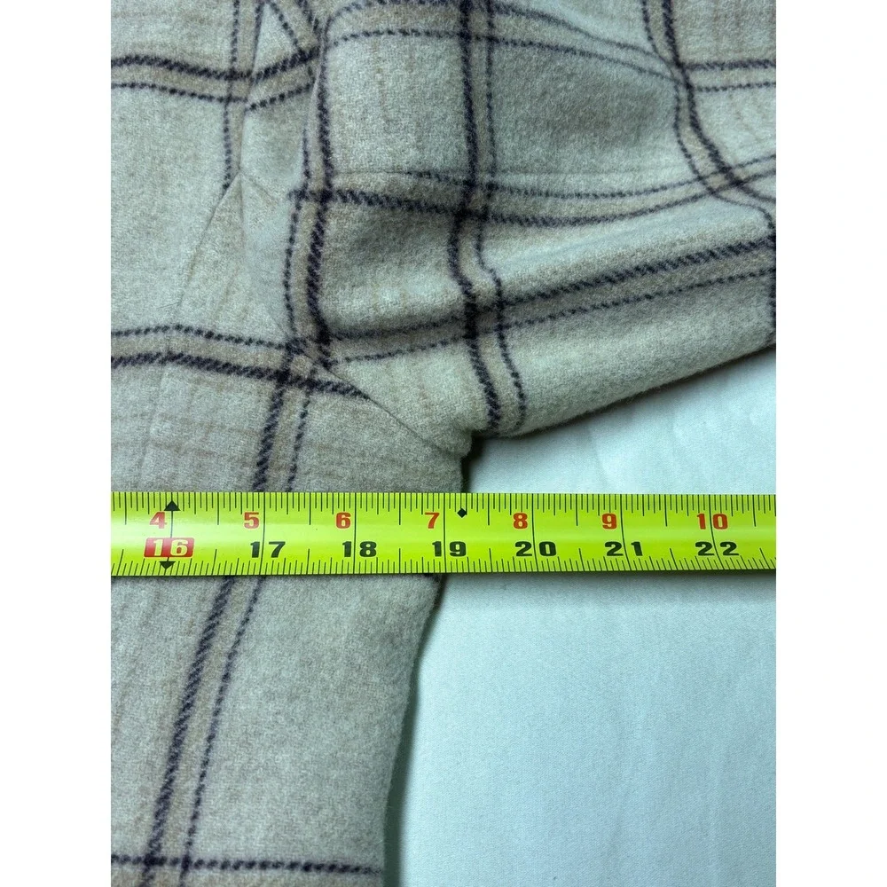 LL Bean Wool Cashmere Plaid Blazer Jacket Beige‎ Tan 10P Petite 0WL13